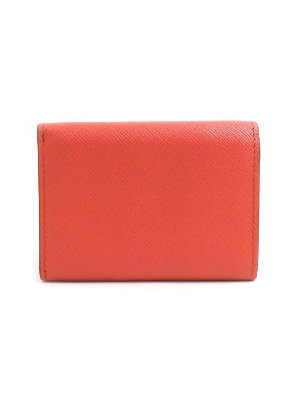 Auth Prada Trifold Wallet Orange #280470P16B